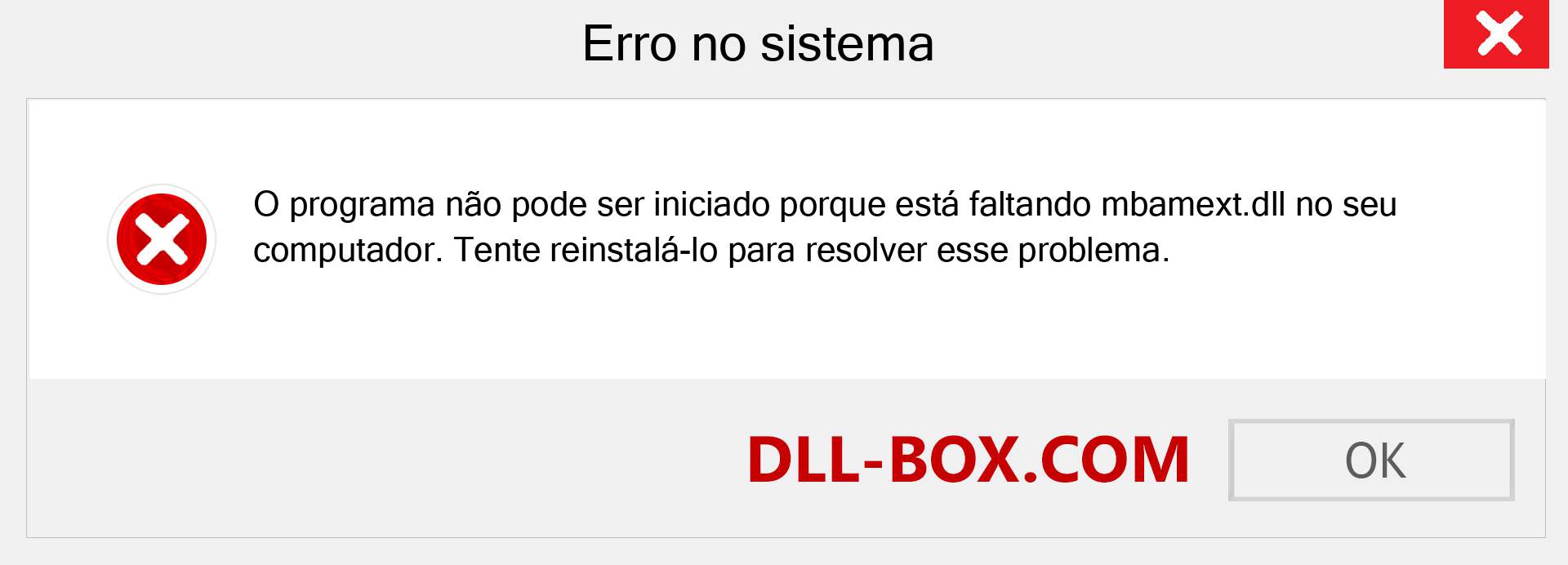 Arquivo mbamext.dll ausente ?. Download para Windows 7, 8, 10 - Correção de erro ausente mbamext dll no Windows, fotos, imagens